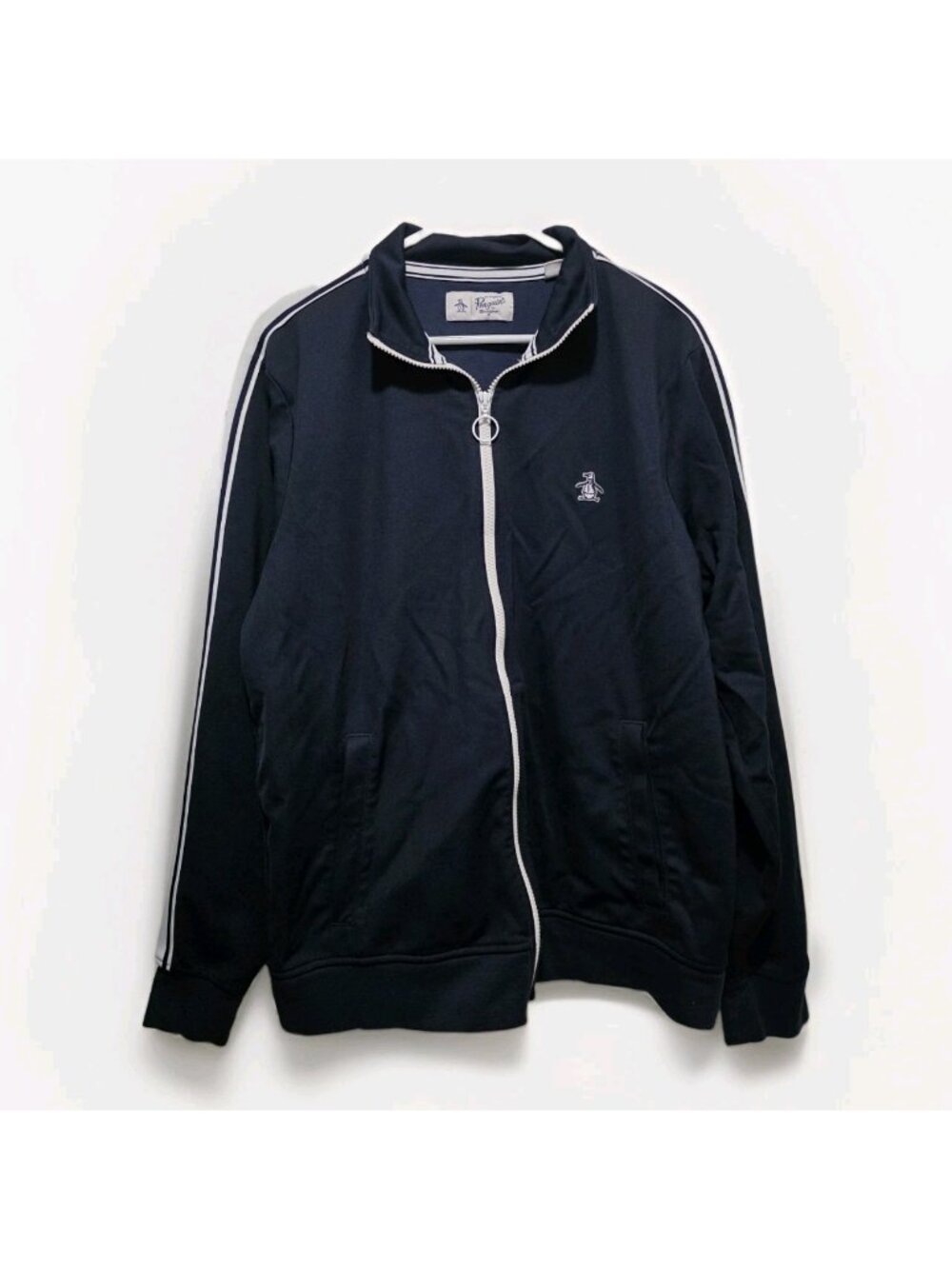 Original Penguin Full Zip Track Jacket Men's True Navy Blue Size Large